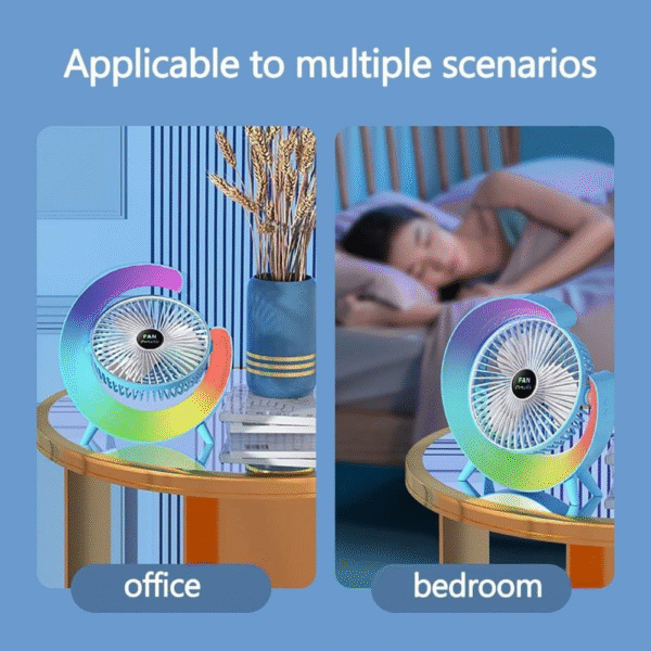 Second image of Portable Mini G Light Rechargeable Desk Fan