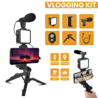 ay-49-vlogger-video-making-kits-vlog-microphone-led-fill-light-mini-tripod-mobile-holder-2 - 2 (1)