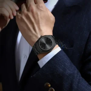 Black Quartz Aura Arabic Watch